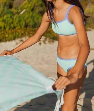 NEW FEATHER 4 ARROW maui bikini set in aqua crystal